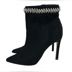 Express | Shoes | Express Black Faux Suede Ankle Booties Heeled 7.5 (#651225)